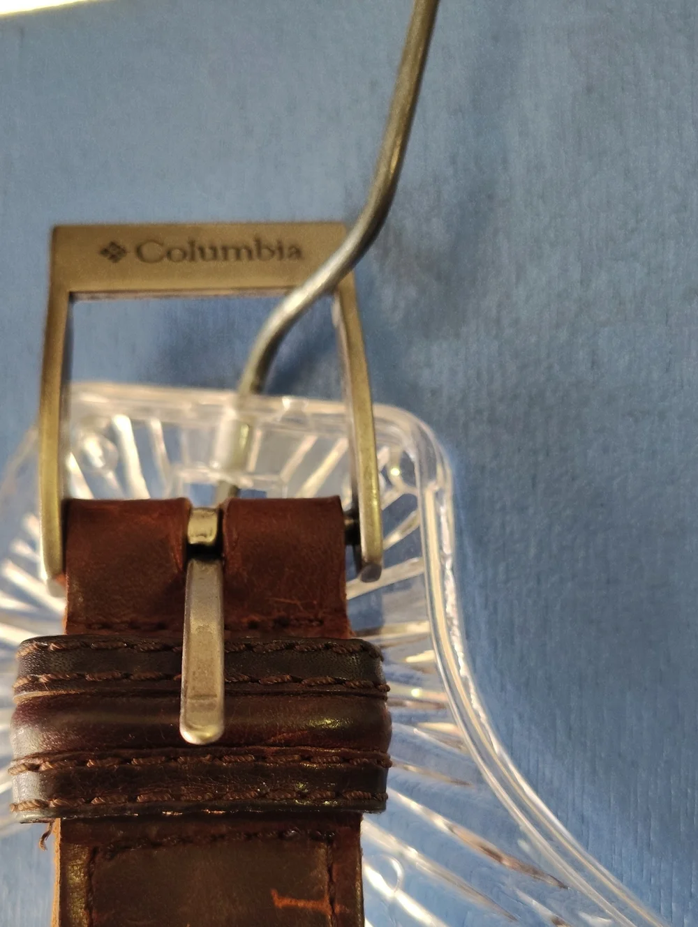 Columbia Brown Leather Belt with Metal Buckle